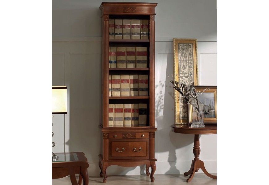 Luxusná rustikálna knižnica na nožičkách CASTILLA z masívu 62cm