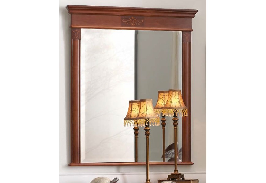 Rustik&aacute;lne zdoben&eacute; klasick&eacute; n&aacute;stenn&eacute; zrkadlo CASTILLA II s intarziou 83cm