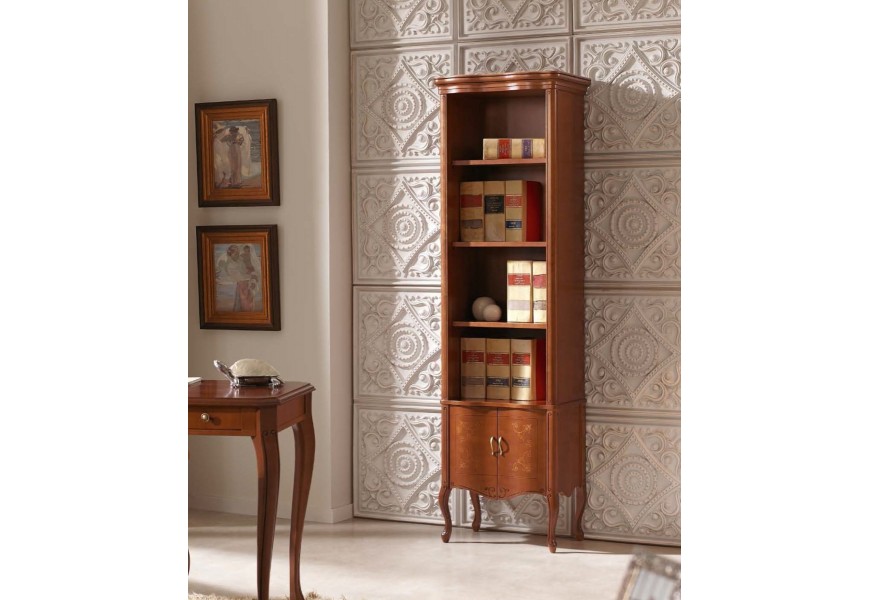 Luxusná rustikálna knižnica RUSTICA zdobená vyrezávaním 55cm