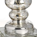 Antický sklenený strieborný stojan na sviečku 24cm