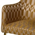 Art-deco luxusná zlatá stolička Glamoure I s geometrickým zrkadlovým motívom 85cm