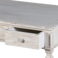 Štýlový pracovný stôl Celene Rode s úložným priestorom vo vintage odtieni bielej