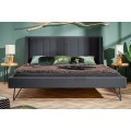 Art-deco nadčasová čalúnená manželská posteľ Tesinna sivej farby 180cm