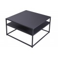 Industriálny minimalistický čierny konferenčný stolík Erippe s policou 70cm