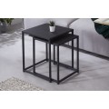Industriálny dizajnový set čiernych konferenčných stolíkov Erippe z kovu 40cm