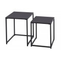 Industriálny dizajnový set čiernych konferenčných stolíkov Industria Durante z kovu 40cm