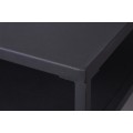 Industriálny jedinečný čierny obdĺžnikový konferenčný stolík Industria Durante s policou 100cm