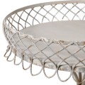 Vintage kruhový príručný stolík Dovey v bledom odtieni z ohýbaného kovu 68cm