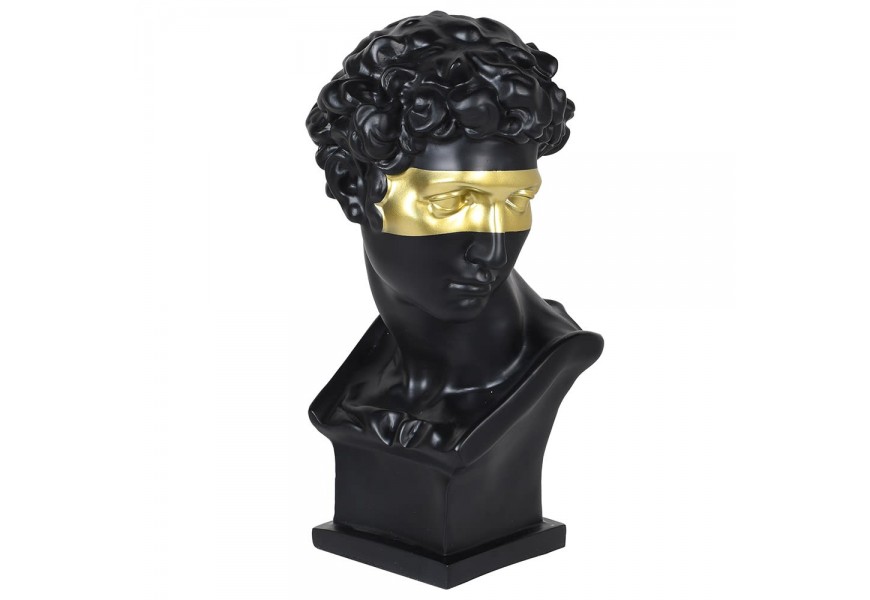 Luxusná čierna busta Cabez s moderným zlatým detailom