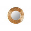 Art-deco dizajnové okrúhle nástenné zrkadlo Reondel v ráme zlatej farby 100cm