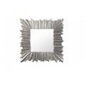 Art-deco štýlové štvorcové nástenné zrkadlo Cuadrado v hrubom ráme striebornej farby 96cm
