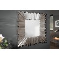 Art-deco &scaron;t&yacute;lov&eacute; &scaron;tvorcov&eacute; n&aacute;stenn&eacute; zrkadlo Cuadrado v hrubom r&aacute;me striebornej farby 96cm