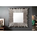 Art-deco &scaron;t&yacute;lov&eacute; &scaron;tvorcov&eacute; n&aacute;stenn&eacute; zrkadlo Cuadrado v hrubom r&aacute;me striebornej farby 96cm