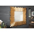 Art-deco dizajnov&eacute; &scaron;tvorcov&eacute; n&aacute;stenn&eacute; zrkadlo Cuadrado v hrubom r&aacute;me zlatej farby 96cm
