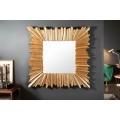 Nadčasové nástenné zrkadlo Cuadrado v hrubom štvorcovom zlatom ráme v štýle art-deco