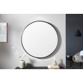 Jedinečné a moderné kruhové nástenné zrkadlo Smialls v minimalistickom tenkom čiernom ráme