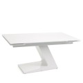Biely lesklý moderný rozkladací jedálenský stôl VITO 160(220)cm
