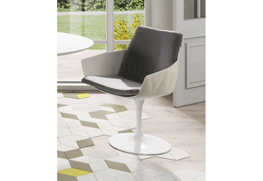 Biela futuristická moderná otočná stolička VITO biela
