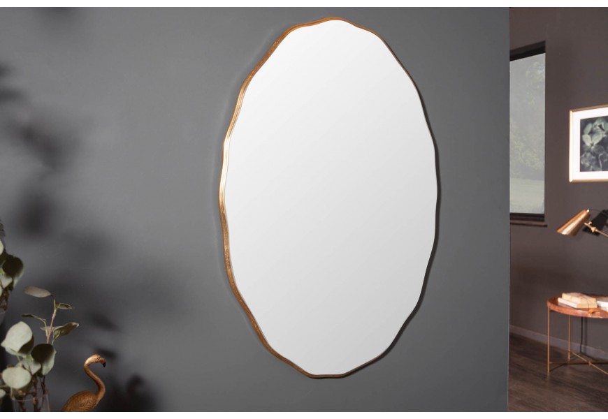 Art-deco moderné oválne nástenné zrkadlo Simplifica vo vkusnom ráme 100cm