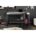 Moderný dizajnový sivý pracovný stolík Simparda s čiernymi nohami v industriálnom prevedení 120cm