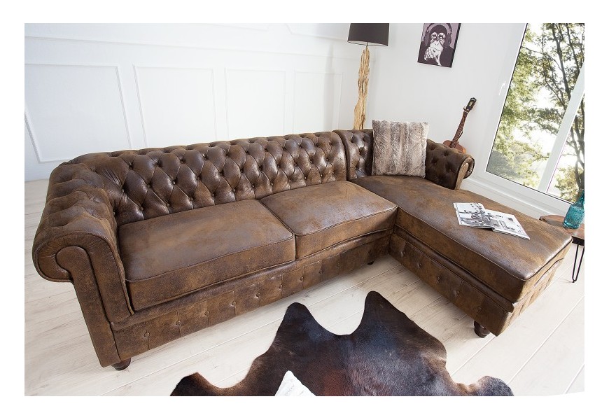 Chesterfield luxusn&aacute; rohov&aacute; sedačka Holger prav&aacute; 280cm