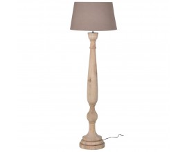 Klasická elegantná stojaca lampa Donna z dreva s tienidlom béžovej farby 160cm