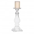 Art-deco sklenený svietnik Dale priehľadný 33cm