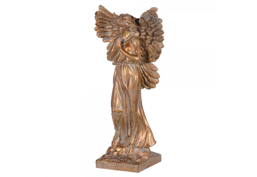 Luxusn&aacute; dekor&aacute;cia Praying Angel zo živice v zlatej farbe 42cm