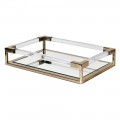 Art-deco zlat&yacute; sklenen&yacute; podnos Lucy obdĺžnikov&eacute;ho tvaru 50cm