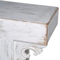 Provensálska drevená lavica Harold v bielej farbe s tromi zásuvkami 290cm