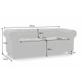 Chesterfield sedačka v sivej farbe Chesterfield Grau 200cm