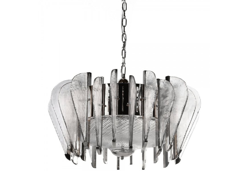 Art-deco luxusn&yacute; luster Gilmore zo skla a kovu 75cm