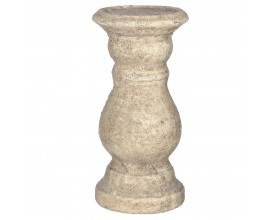 Rustikálny hlinený svietnik Rustic pieskovitej farby 34cm