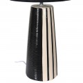 Retro keramická stolná lampa Alesia s čiernym ľanovým tienidlom 60cm 
