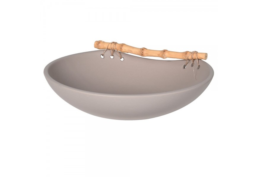 Štýlová misa Brooks v sivom prevedení s bambusovým drievkom
