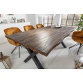 Industriálny jedálenský stôl Andala z masívneho agátového dreva hnedej farby 160cm