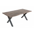 Industriálny jedálenský stôl Andala z masívneho agátového dreva hnedej farby 160cm