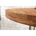 Masívny okrúhly jedálenský stôl Makassar z dreva sheesham hnedej farby 120cm