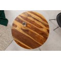 Masívny kruhový jedálenský stôl Makassar z dreva sheesham hnedej farby 80cm 