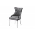 Zámocká chesterfield stolička Eleanor v sivej farbe zo zamatu 97cm s klopadlom