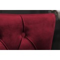 Zámocká chesterfield stolička Eleanor v červenej farbe zo zamatu 97cm
