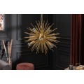 Art-deco luster Sunrise v zlatej farby z kovov&yacute;ch l&uacute;čov s &ocirc;smymi žiarovkami 50cm