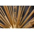 Art-deco luster Sunrise v zlatej farby z kovov&yacute;ch l&uacute;čov s &ocirc;smymi žiarovkami 50cm