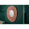 Art-deco okrúhle nástenné zrkadlo Girvan medenej farby 76cm