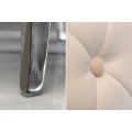 Zámocká jedálenská stolička Modern Barock s béžovým poťahom a striebornými nožičkami 92cm  