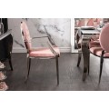 Zámocká jedálenská stolička Modern Barock staroružovej farby s kovovými nohami 92cm