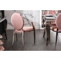 Zámocká jedálenská stolička Modern Barock staroružovej farby s kovovými nohami 92cm