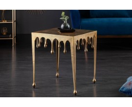 Art-deco príručný stolík Liquid Line zlatej farby z kovu 50cm