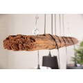 Dizajnová industriálna závesná lampa Elegans z dreva hnedej farby s piatimi tienidlami