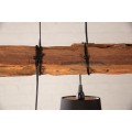 Industriálna závesná lampa Elegans z dreva s piatimi tienidlami 115cm